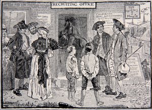 A Revolutionary recruiting office, New England by Howard Pyle